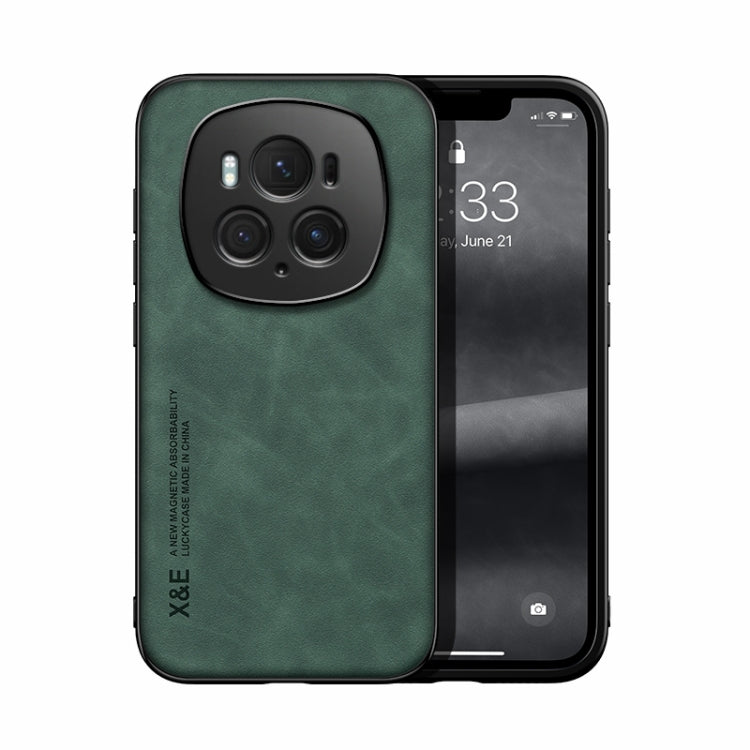For Honor Magic6 Pro Skin Feel Magnetic Leather Back Phone Case(Green) - Honor Cases by PMC TechLife | Online Shopping South Africa | PMC TechLife