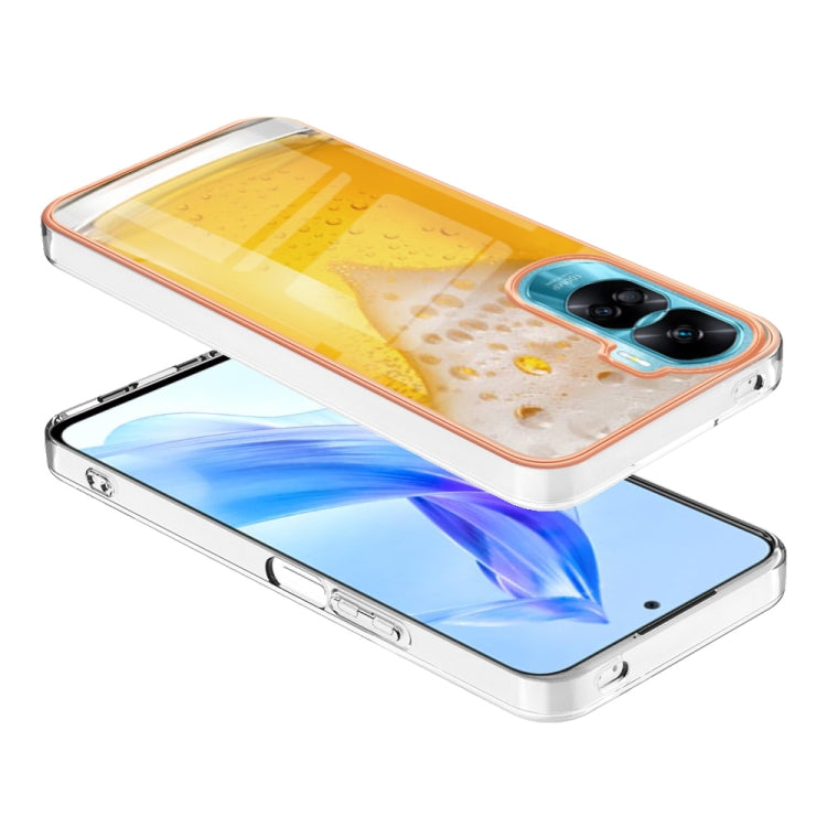 For Honor 90 Lite 5G Electroplating Marble Dual-side IMD Phone Case(Draft Beer) - Honor Cases by PMC TechLife | Online Shopping South Africa | PMC TechLife | Buy Now Pay Later Mobicred