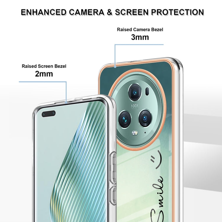 For Honor Magic 5 Pro Electroplating Marble Dual-side IMD Phone Case(Smile) - Honor Cases by PMC TechLife | Online Shopping South Africa | PMC TechLife | Buy Now Pay Later Mobicred