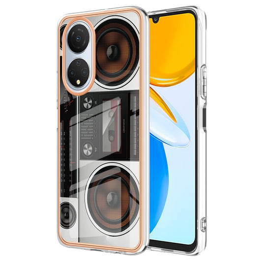 For Honor X7 Electroplating Marble Dual-side IMD Phone Case(Retro Radio) - Honor Cases by PMC Jewellery | Online Shopping South Africa | PMC Jewellery | Buy Now Pay Later Mobicred