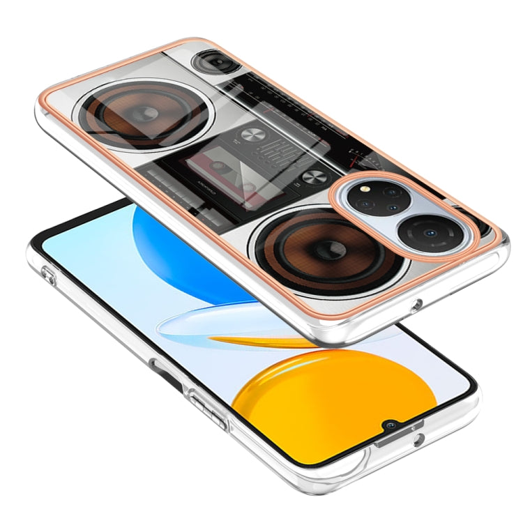 For Honor X7 Electroplating Marble Dual-side IMD Phone Case(Retro Radio) - Honor Cases by PMC TechLife | Online Shopping South Africa | PMC TechLife | Buy Now Pay Later Mobicred