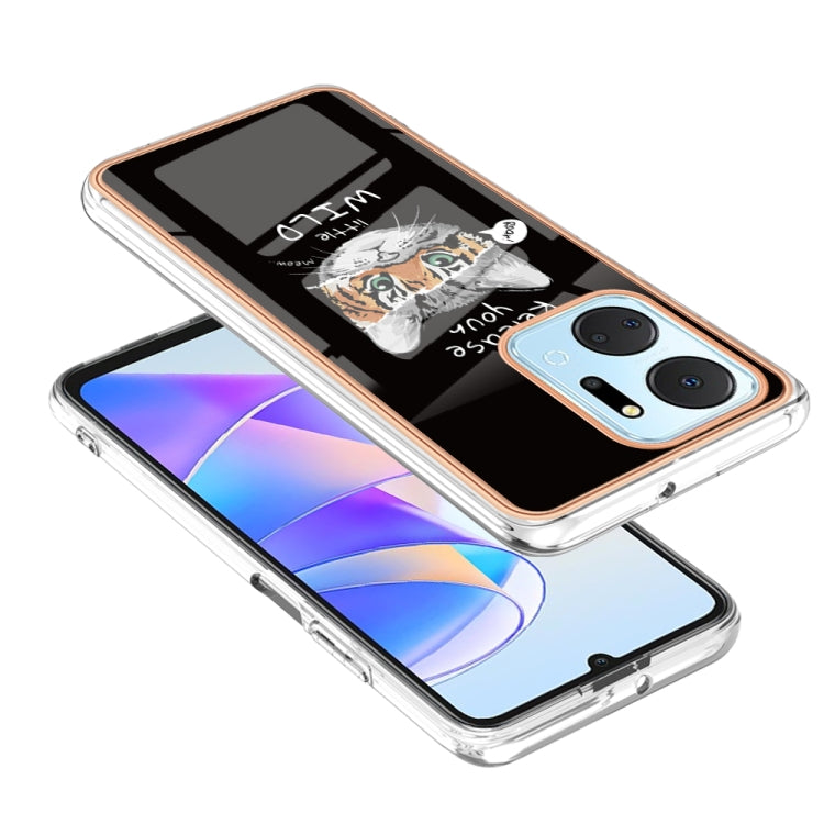 For Honor X7a Electroplating Marble Dual-side IMD Phone Case(Natural Growth) - Honor Cases by PMC TechLife | Online Shopping South Africa | PMC TechLife | Buy Now Pay Later Mobicred