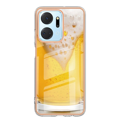 For Honor X7a Electroplating Marble Dual-side IMD Phone Case(Draft Beer) - Honor Cases by PMC Jewellery | Online Shopping South Africa | PMC Jewellery | Buy Now Pay Later Mobicred