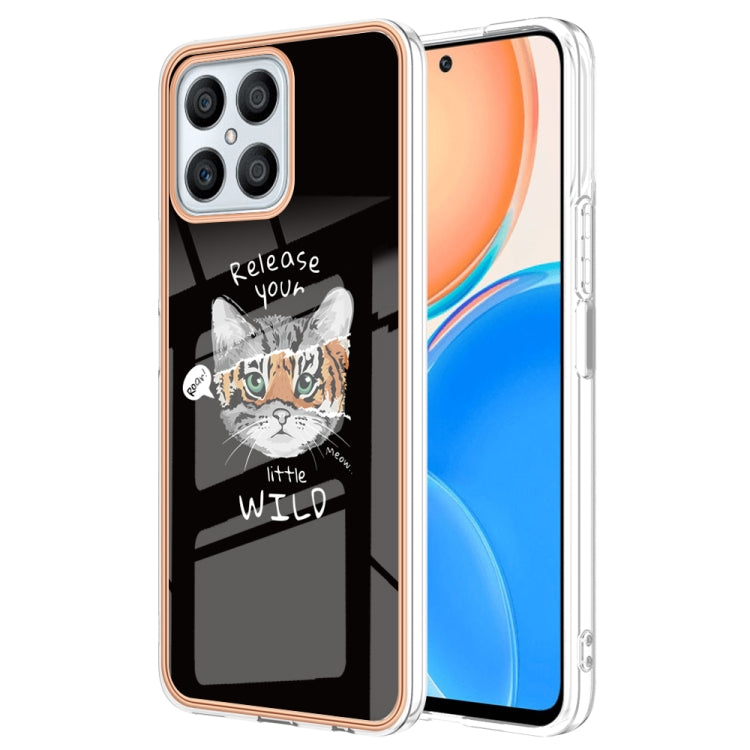 For Honor X8 4G Electroplating Marble Dual-side IMD Phone Case(Natural Growth) - Honor Cases by PMC TechLife | Online Shopping South Africa | PMC TechLife | Buy Now Pay Later Mobicred