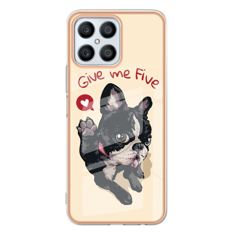 For Honor X8 4G Electroplating Marble Dual-side IMD Phone Case(Lucky Dog) - Honor Cases by PMC Jewellery | Online Shopping South Africa | PMC Jewellery | Buy Now Pay Later Mobicred