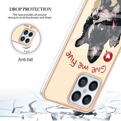 For Honor X8 4G Electroplating Marble Dual-side IMD Phone Case(Lucky Dog) - Honor Cases by PMC Jewellery | Online Shopping South Africa | PMC Jewellery | Buy Now Pay Later Mobicred