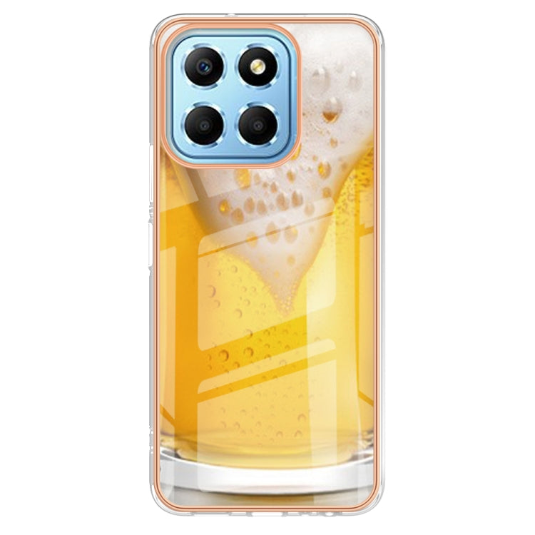 For Honor X8 5G / X6 4G Electroplating Marble Dual-side IMD Phone Case(Draft Beer) - Honor Cases by PMC Jewellery | Online Shopping South Africa | PMC Jewellery | Buy Now Pay Later Mobicred