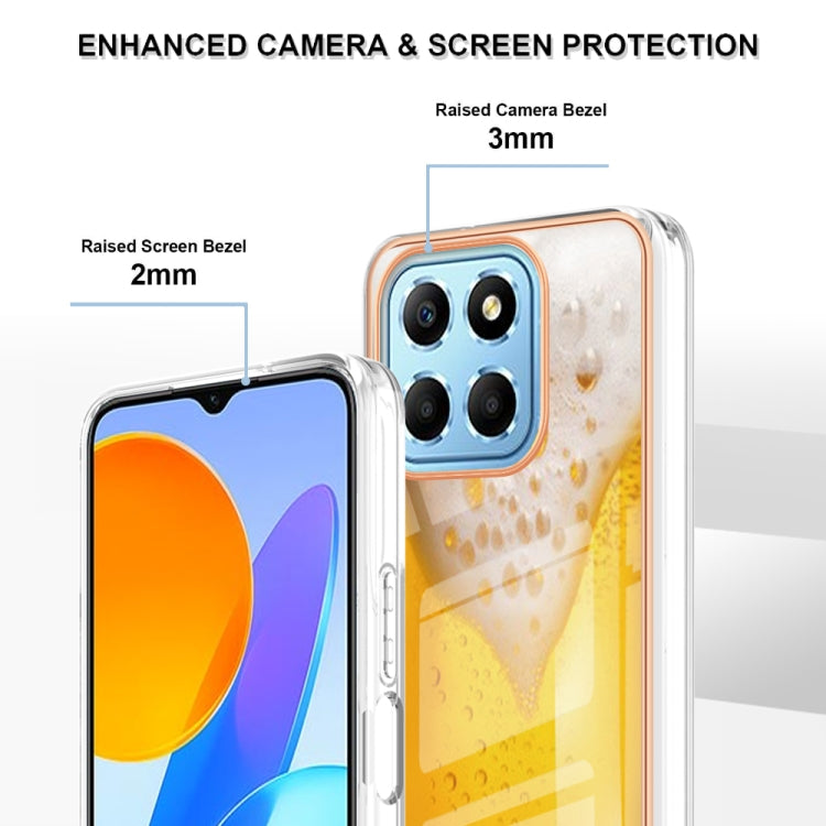 For Honor X8 5G / X6 4G Electroplating Marble Dual-side IMD Phone Case(Draft Beer) - Honor Cases by PMC Jewellery | Online Shopping South Africa | PMC Jewellery | Buy Now Pay Later Mobicred