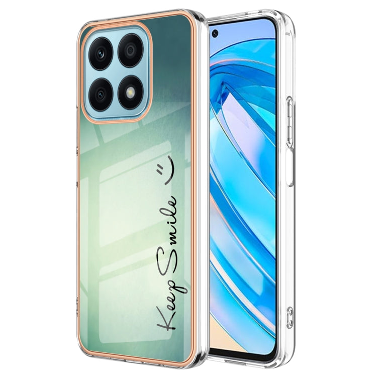 For Honor X8a Electroplating Marble Dual-side IMD Phone Case(Smile) - Honor Cases by PMC Jewellery | Online Shopping South Africa | PMC Jewellery | Buy Now Pay Later Mobicred