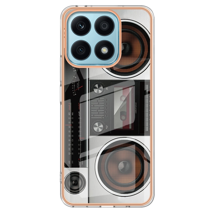 For Honor X8a Electroplating Marble Dual-side IMD Phone Case(Retro Radio) - Honor Cases by PMC TechLife | Online Shopping South Africa | PMC TechLife | Buy Now Pay Later Mobicred
