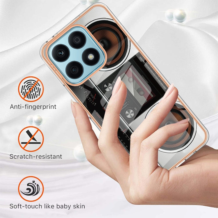 For Honor X8a Electroplating Marble Dual-side IMD Phone Case(Retro Radio) - Honor Cases by PMC TechLife | Online Shopping South Africa | PMC TechLife | Buy Now Pay Later Mobicred