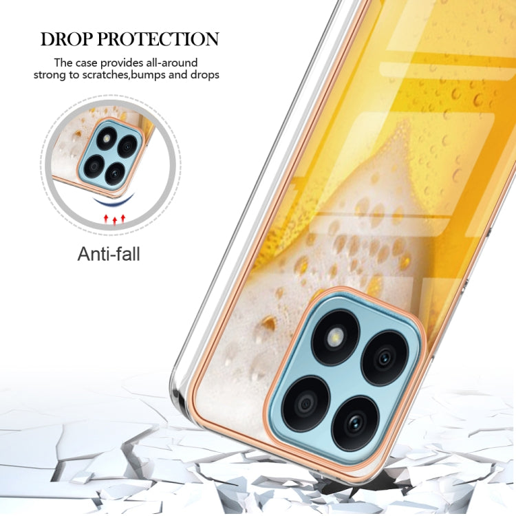 For Honor X8a Electroplating Marble Dual-side IMD Phone Case(Draft Beer) - Honor Cases by PMC TechLife | Online Shopping South Africa | PMC TechLife | Buy Now Pay Later Mobicred