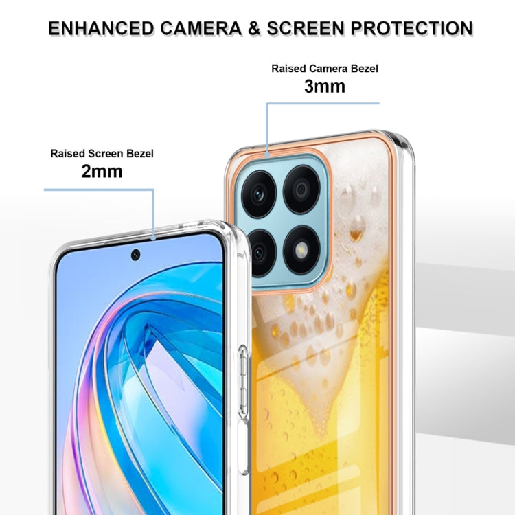 For Honor X8a Electroplating Marble Dual-side IMD Phone Case(Draft Beer) - Honor Cases by PMC TechLife | Online Shopping South Africa | PMC TechLife | Buy Now Pay Later Mobicred