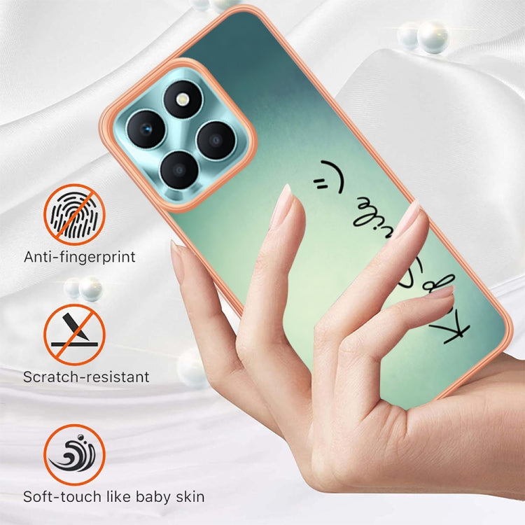 For Honor X6a Electroplating Marble Dual-side IMD Phone Case(Smile) - Honor Cases by PMC TechLife | Online Shopping South Africa | PMC TechLife | Buy Now Pay Later Mobicred
