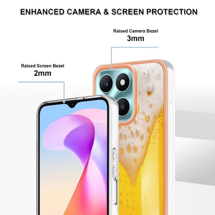 For Honor X6a Electroplating Marble Dual-side IMD Phone Case(Draft Beer) - Honor Cases by PMC TechLife | Online Shopping South Africa | PMC TechLife | Buy Now Pay Later Mobicred