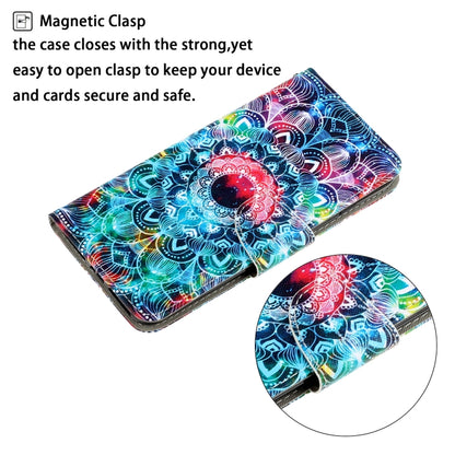 For iPhone 16 3D Colored Drawing Flip Leather Phone Case(Mandala) - iPhone 16 Cases by PMC Jewellery | Online Shopping South Africa | PMC Jewellery | Buy Now Pay Later Mobicred