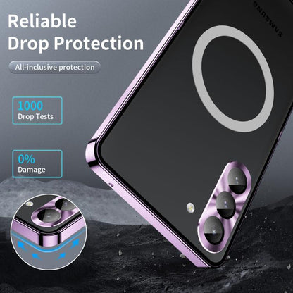 For Samsung Galaxy S25 5G MagSafe Magnetic Frosted Metal Phone Case(Purple) - Galaxy S25 5G Cases by PMC Jewellery | Online Shopping South Africa | PMC Jewellery | Buy Now Pay Later Mobicred