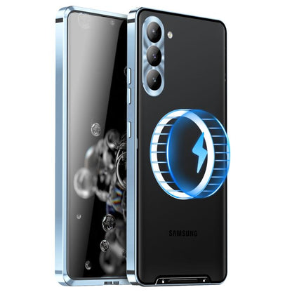 For Samsung Galaxy S25+ 5G MagSafe Magnetic Frosted Metal Phone Case(Blue) - Galaxy S25+ 5G Cases by PMC Jewellery | Online Shopping South Africa | PMC Jewellery | Buy Now Pay Later Mobicred