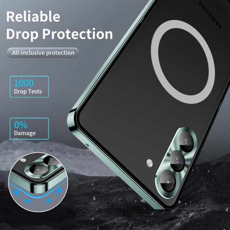 For Samsung Galaxy S25+ 5G MagSafe Magnetic Frosted Metal Phone Case(Green) - Galaxy S25+ 5G Cases by PMC Jewellery | Online Shopping South Africa | PMC Jewellery | Buy Now Pay Later Mobicred