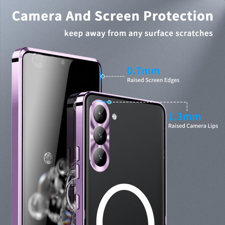 For Samsung Galaxy S25+ 5G MagSafe Magnetic Frosted Metal Phone Case(Purple) - Galaxy S25+ 5G Cases by PMC Jewellery | Online Shopping South Africa | PMC Jewellery | Buy Now Pay Later Mobicred