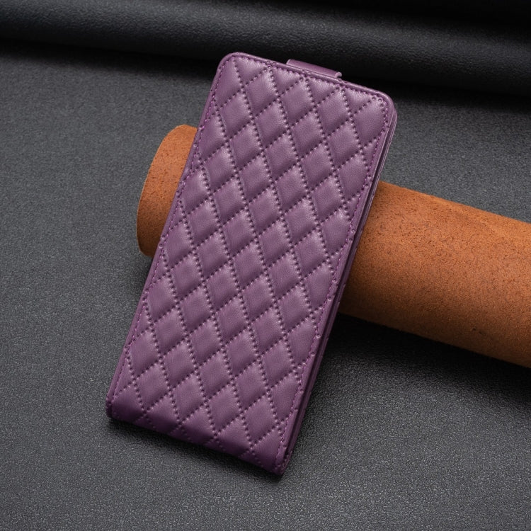 For Redmi Note 12 Pro Global Diamond Lattice Vertical Flip Leather Phone Case(Dark Purple) - Xiaomi Cases by PMC Jewellery | Online Shopping South Africa | PMC Jewellery | Buy Now Pay Later Mobicred