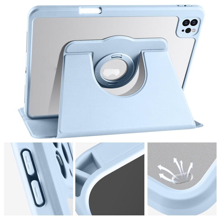 For iPad Pro 13 2024 Acrylic 360 Rotation Detachable Leather Tablet Case(Ice Blue) - iPad Pro 13 2024 Cases by PMC TechLife | Online Shopping South Africa | PMC TechLife | Buy Now Pay Later Mobicred