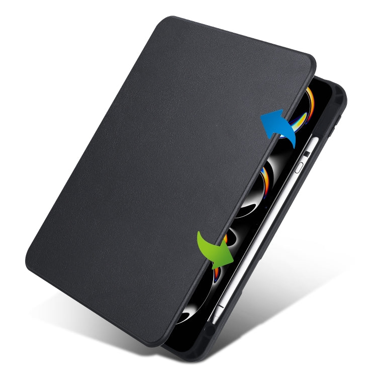 For iPad Pro 13 2024 Acrylic 360 Rotation Detachable Leather Tablet Case(Black) - iPad Pro 13 2024 Cases by PMC TechLife | Online Shopping South Africa | PMC TechLife | Buy Now Pay Later Mobicred