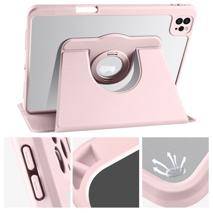 For iPad Pro 13 2024 Acrylic 360 Rotation Detachable Leather Tablet Case(Sand Pink) - iPad Pro 13 2024 Cases by PMC TechLife | Online Shopping South Africa | PMC TechLife | Buy Now Pay Later Mobicred