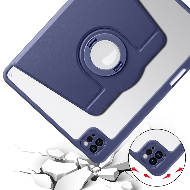 For iPad Pro 13 2024 Acrylic 360 Rotation Detachable Leather Tablet Case(Dark Blue) - iPad Pro 13 2024 Cases by PMC TechLife | Online Shopping South Africa | PMC TechLife | Buy Now Pay Later Mobicred