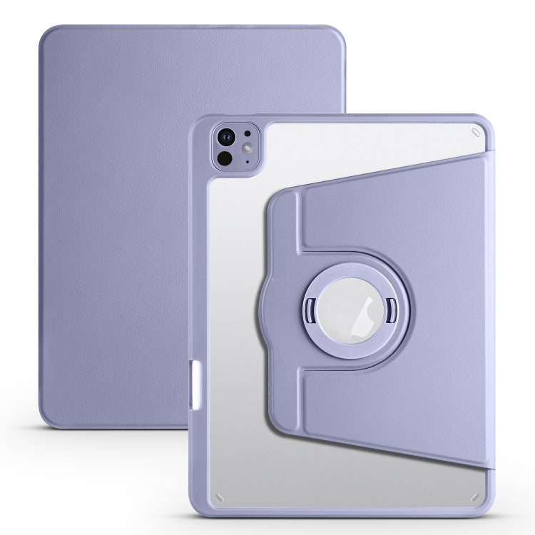 For iPad Pro 13 2024 Acrylic 360 Rotation Detachable Leather Tablet Case(Lavender Purple) - iPad Pro 13 2024 Cases by PMC Jewellery | Online Shopping South Africa | PMC Jewellery | Buy Now Pay Later Mobicred