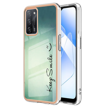 For OPPO A55 5G / A53s 5G / A54 4G Electroplating Marble Dual-side IMD Phone Case(Smile) - OPPO Cases by PMC Jewellery | Online Shopping South Africa | PMC Jewellery | Buy Now Pay Later Mobicred