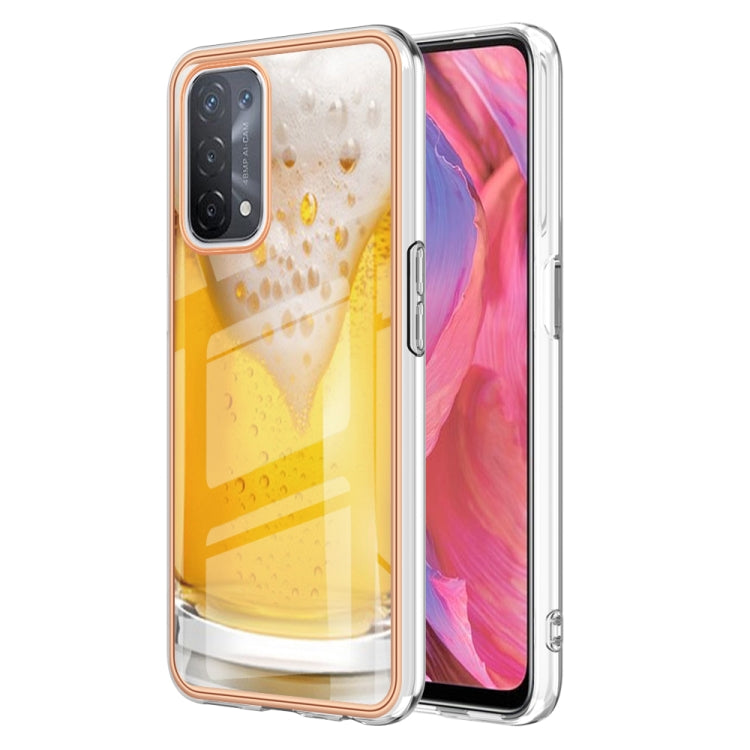 For OPPO A74 / A93 5G / A54 5G / A93s 5G Electroplating Marble Dual-side IMD Phone Case(Draft Beer) - OPPO Cases by PMC Jewellery | Online Shopping South Africa | PMC Jewellery | Buy Now Pay Later Mobicred