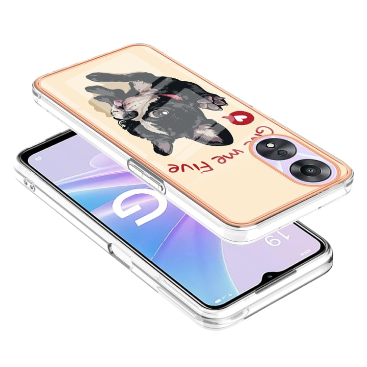 For OPPO A78 / A58 Electroplating Marble Dual-side IMD Phone Case(Lucky Dog) - OPPO Cases by PMC TechLife | Online Shopping South Africa | PMC TechLife | Buy Now Pay Later Mobicred