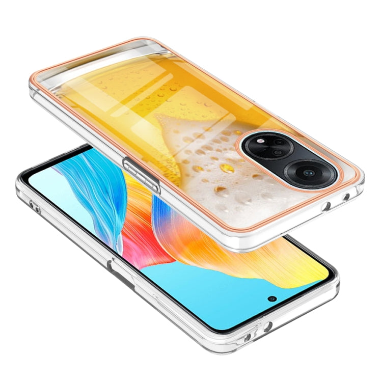 For OPPO A98 Electroplating Marble Dual-side IMD Phone Case(Draft Beer) - OPPO Cases by PMC TechLife | Online Shopping South Africa | PMC TechLife | Buy Now Pay Later Mobicred