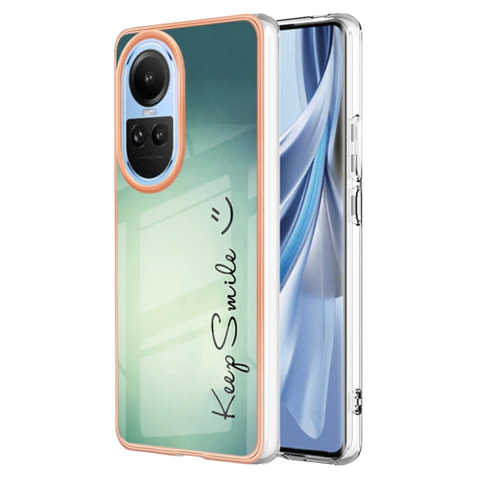 For OPPO Reno10 5G Global Electroplating Marble Dual-side IMD Phone Case(Smile) - OPPO Cases by PMC Jewellery | Online Shopping South Africa | PMC Jewellery | Buy Now Pay Later Mobicred