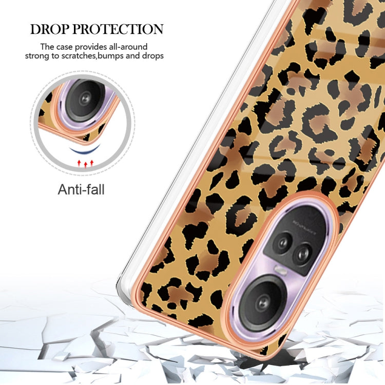 For OPPO Reno10 Pro 5G Global Electroplating Marble Dual-side IMD Phone Case(Leopard Print) - OPPO Cases by PMC Jewellery | Online Shopping South Africa | PMC Jewellery | Buy Now Pay Later Mobicred