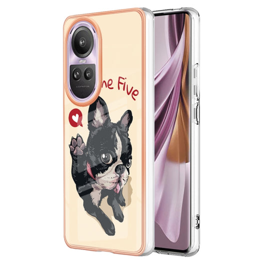 For OPPO Reno10 Pro 5G Global Electroplating Marble Dual-side IMD Phone Case(Lucky Dog) - OPPO Cases by PMC Jewellery | Online Shopping South Africa | PMC Jewellery | Buy Now Pay Later Mobicred