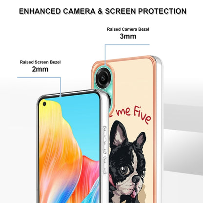 For OPPO A78 4G Electroplating Marble Dual-side IMD Phone Case(Lucky Dog) - OPPO Cases by PMC Jewellery | Online Shopping South Africa | PMC Jewellery | Buy Now Pay Later Mobicred