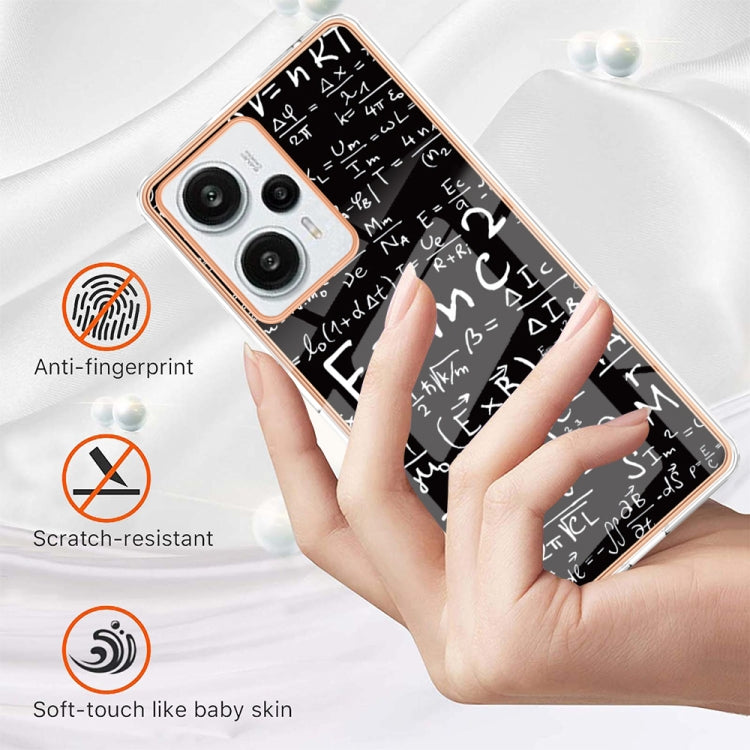 For Xiaomi Poco F5 / Redmi Note 12 Turbo Electroplating Marble Dual-side IMD Phone Case(Equation) - Xiaomi Cases by PMC TechLife | Online Shopping South Africa | PMC TechLife | Buy Now Pay Later Mobicred