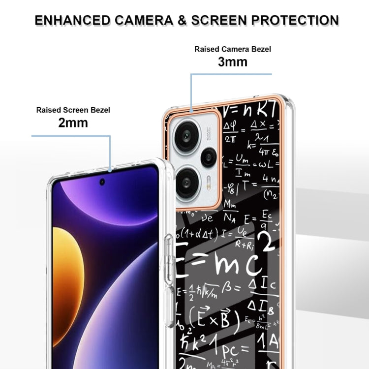 For Xiaomi Poco F5 / Redmi Note 12 Turbo Electroplating Marble Dual-side IMD Phone Case(Equation) - Xiaomi Cases by PMC TechLife | Online Shopping South Africa | PMC TechLife | Buy Now Pay Later Mobicred