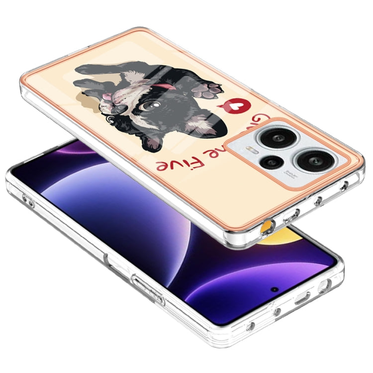 For Xiaomi Poco F5 / Redmi Note 12 Turbo Electroplating Marble Dual-side IMD Phone Case(Lucky Dog) - Xiaomi Cases by PMC Jewellery | Online Shopping South Africa | PMC Jewellery | Buy Now Pay Later Mobicred