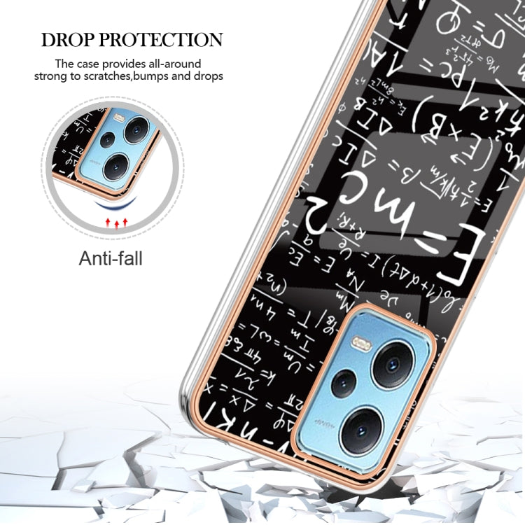 For Xiaomi Redmi Note 12 5G Global Electroplating Marble Dual-side IMD Phone Case(Equation) - Xiaomi Cases by PMC TechLife | Online Shopping South Africa | PMC TechLife | Buy Now Pay Later Mobicred