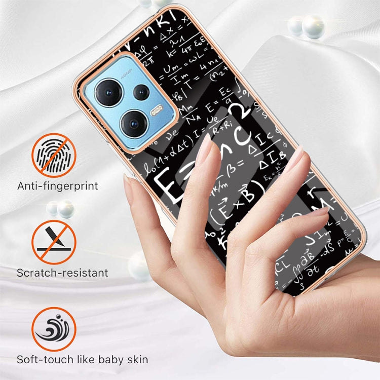 For Xiaomi Redmi Note 12 5G Global Electroplating Marble Dual-side IMD Phone Case(Equation) - Xiaomi Cases by PMC TechLife | Online Shopping South Africa | PMC TechLife | Buy Now Pay Later Mobicred