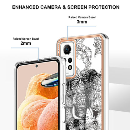 For Xiaomi Redmi Note 12 Pro 4G Global Electroplating Marble Dual-side IMD Phone Case(Totem Elephant) - Xiaomi Cases by PMC Jewellery | Online Shopping South Africa | PMC Jewellery | Buy Now Pay Later Mobicred