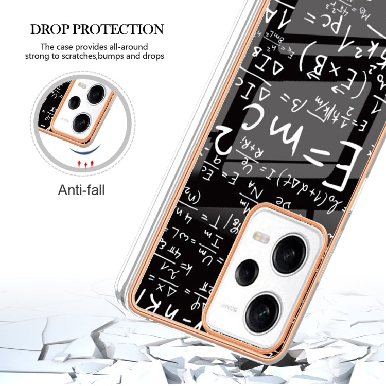 For Xiaomi Redmi Note 12 Pro 5G Global Electroplating Marble Dual-side IMD Phone Case(Equation) - Xiaomi Cases by PMC Jewellery | Online Shopping South Africa | PMC Jewellery | Buy Now Pay Later Mobicred