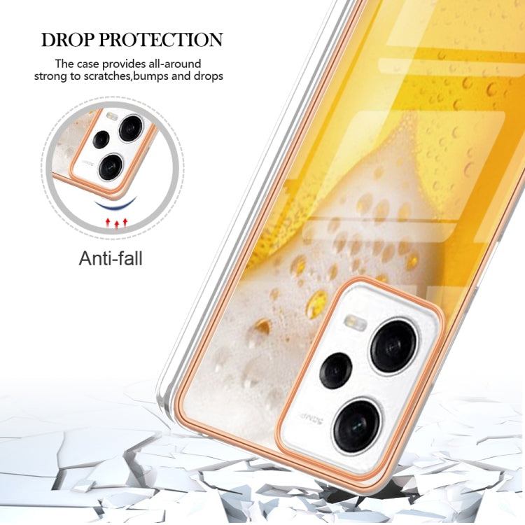 For Xiaomi Redmi Note 12 Pro 5G Global Electroplating Marble Dual-side IMD Phone Case(Draft Beer) - Xiaomi Cases by PMC Jewellery | Online Shopping South Africa | PMC Jewellery | Buy Now Pay Later Mobicred