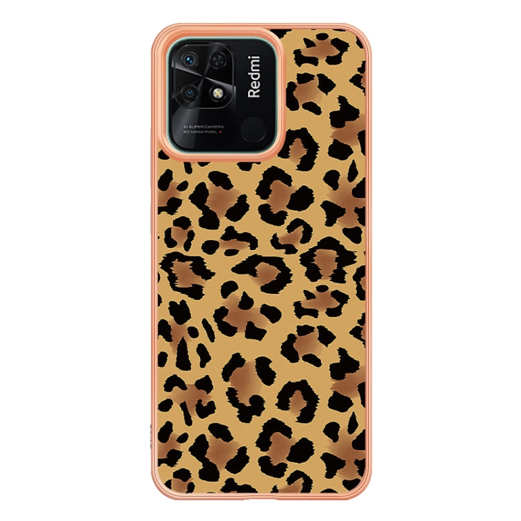 For Xiaomi Redmi 10C Electroplating Marble Dual-side IMD Phone Case(Leopard Print) - Xiaomi Cases by PMC TechLife | Online Shopping South Africa | PMC TechLife | Buy Now Pay Later Mobicred