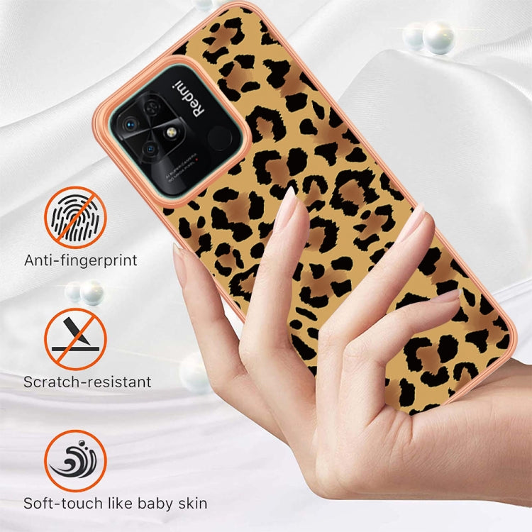 For Xiaomi Redmi 10C Electroplating Marble Dual-side IMD Phone Case(Leopard Print) - Xiaomi Cases by PMC TechLife | Online Shopping South Africa | PMC TechLife | Buy Now Pay Later Mobicred