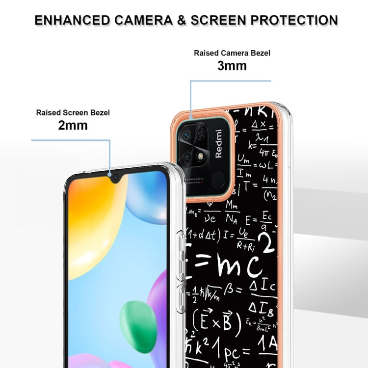 For Xiaomi Redmi 10C Electroplating Marble Dual-side IMD Phone Case(Equation) - Xiaomi Cases by PMC TechLife | Online Shopping South Africa | PMC TechLife | Buy Now Pay Later Mobicred