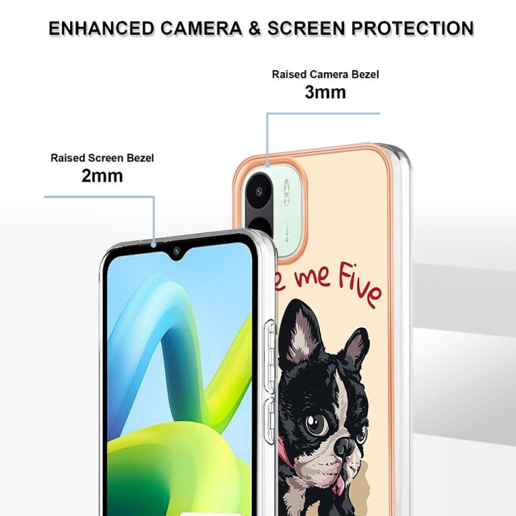 For Xiaomi Redmi A1 Electroplating Marble Dual-side IMD Phone Case(Lucky Dog) - Xiaomi Cases by PMC Jewellery | Online Shopping South Africa | PMC Jewellery | Buy Now Pay Later Mobicred